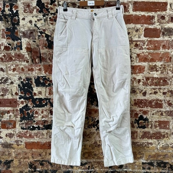 Carhartt Men's Double Knee Workwear Pants 30x30 White Cream